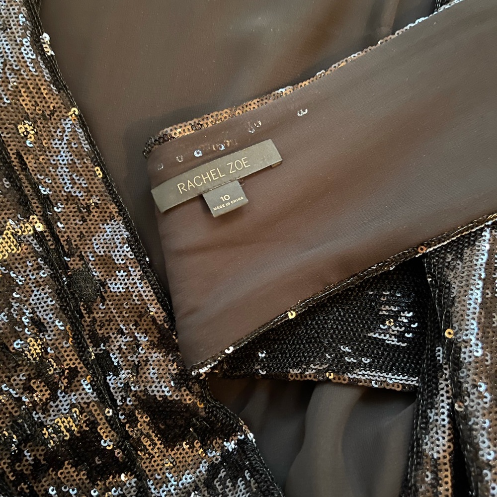 Rachel Zoe sequined black evening gown. - Picture 3 of 5